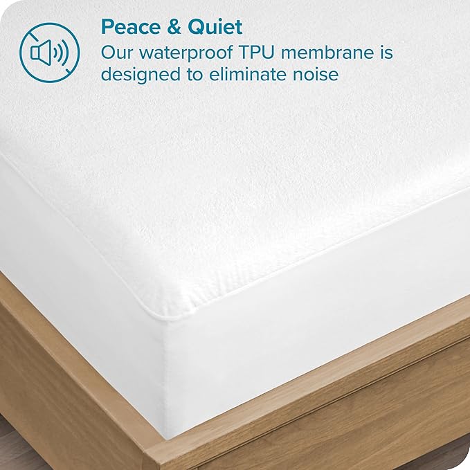 Bare Home Full Extra Long Size Mattress Protector - 100% Waterproof & Breathable - Premium Cooling Mattress Cover - Protects Against Spills - Vinyl Free - Protect Your Mattress (Full XL, White)
