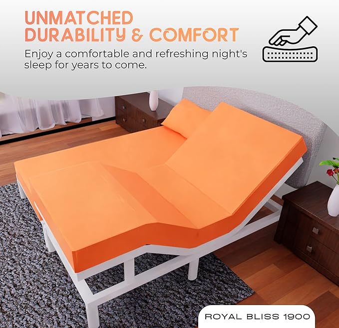 Split King Sheets Set with 2 Twin XL Fitted Sheet - 5 Piece Bedding - Wrinkle Free, Fade Resistant, Double Brushed Microfiber - Deep Pockets/Easy Fit (Peach)