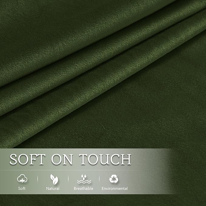 StangH Moss Green Body Pillowcover Christmas Velvet Pillowcase for Bed Couch, Super Soft Pillow Cover with Hidden Zipper for Pregancy/Back Neck Pain, 20 x 54-inch, 1 Piece