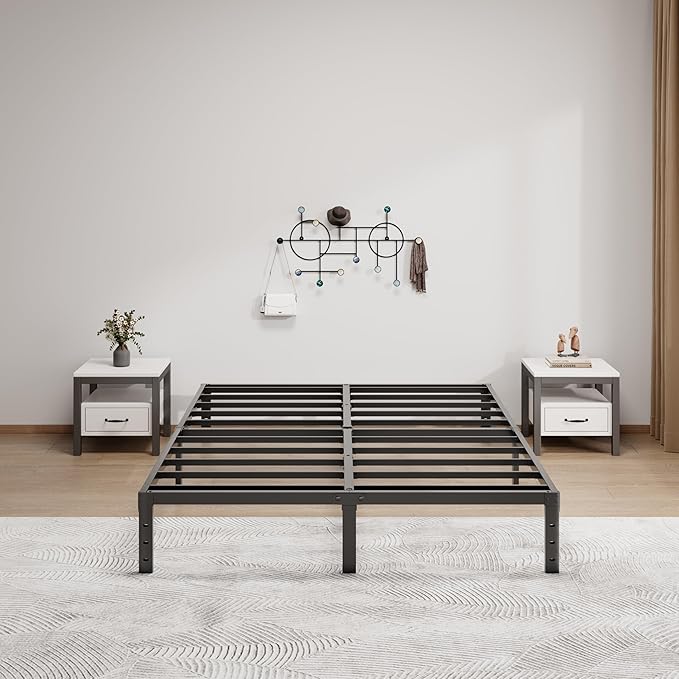 LUMUNANCE Metal Bed Frame King Size - 12 Inch Heavy-Duty King Platform Bed Frame No Box Spring Needed, Easy Assembly, Noise-Free, Sturdy Mattress Foundation, Underbed Storage Space