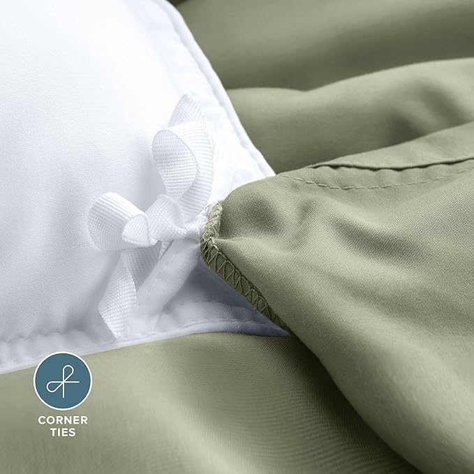 Bare Home Bedding Duvet Cover Queen Size - Premium 1800 Super Soft Collection - Lightweight, Cooling - Soft Breathable Bedding Duvet Cover (Queen, Sage)