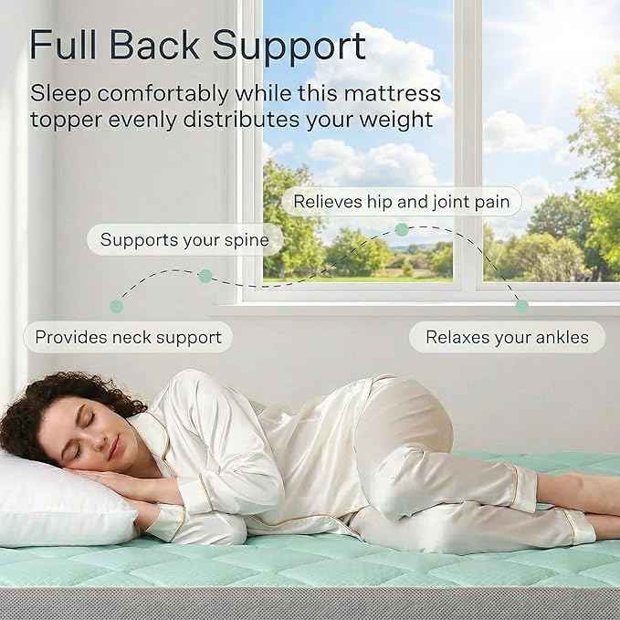 Novilla Dual Layer Memory Foam Mattress Topper with Cooling Mattress Pad Cover for Hot Sleeper, Gel Memory Foam Back Pain Relief, Breathable & Certi-Safe, Twin