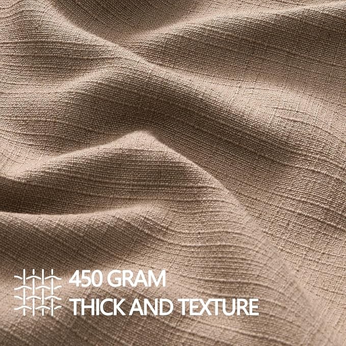 MIULEE Pack of 2 Thick Textured Couch Throw Pillow Covers, Coco Brown Decorative Pillow Covers 20x20, Neutral Linen Cushion Cases for Sofa Bed Living Room Modern Farmhouse Home Decor, No Filling