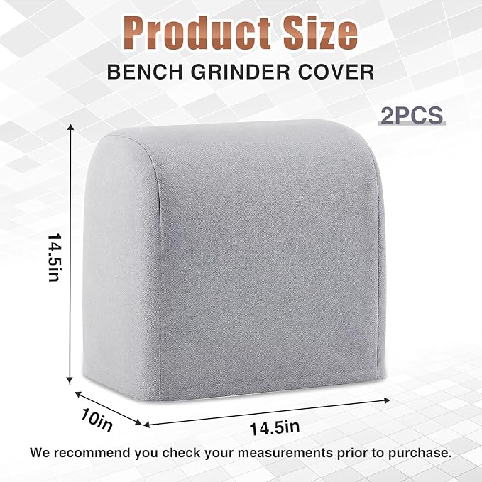 Zhehao 2 Pcs Machine Cover 14.5 x 14.5 x 10 Inches, Bench Grinder Cover Dust Protection for Most Bench Grinders, Storage in Workshops, Garages, Job Sites