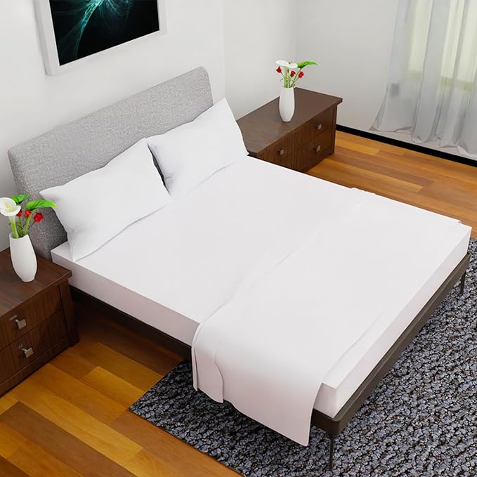 Full Size Bed Sheets – 4Pcs Bed Sheets Full Size Set, Deep Pocket, Double Brushed Microfiber, Fade Resistant, Soft & Breathable for Cozy and Comfortable Sleep(White)