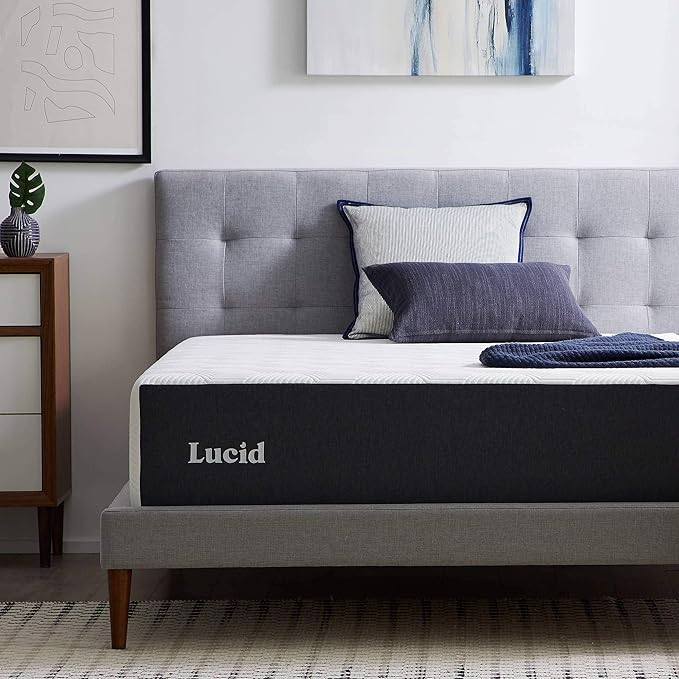 Lucid 14 Inch Memory Foam Mattress - Medium Firm Feel - Infused with Refreshing Bamboo Charcoal and Cooling Gel - Bed in a Box - Temperature Regulating - Pressure Relief - Breathable - King Size