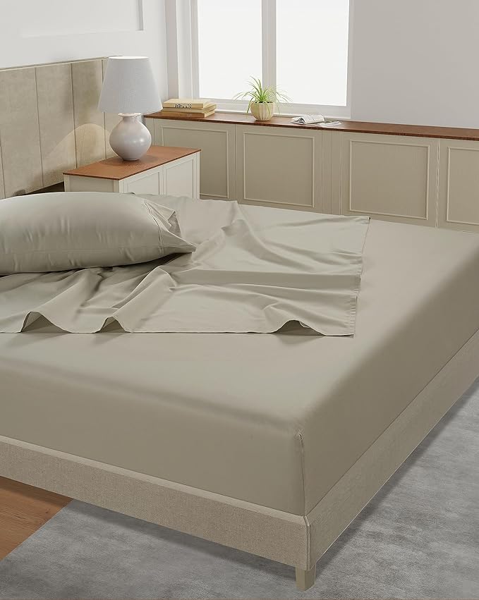LANE LINEN 100% Cotton Full Size Bed Sheets Set - 4 Piece, 450 TC Sateen Weave - Hotel Quality & Breathable Sheets for Everyday Use - Fits Matresses Upto 15'' Deep - Oeko TEX Certified - Linen
