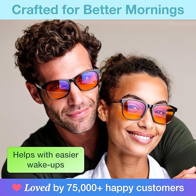 Orange Blue Light Blocking Glasses for Better Sleep - 99.5% Premium Acetate Orange Computer Migraine Glasses for Women & Men - Amber Gaming Glasses - Blue Light Blockers Gamer Glasses for Eye Strain