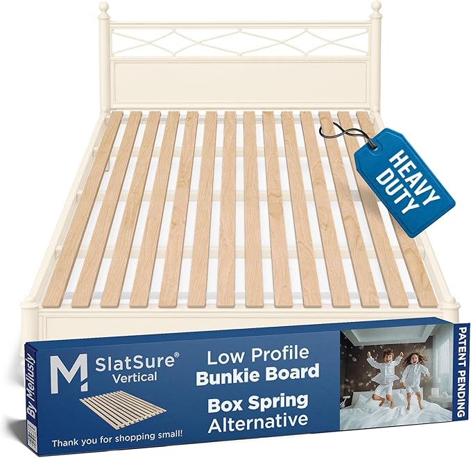 Meliusly SlatSure King Size Bunkie Board – Heavy Duty Vertical Bed Slats & Foldable Wooden Support Board for Sagging Mattress or Platform Bed Frame, Box Spring Alternative and Replacement