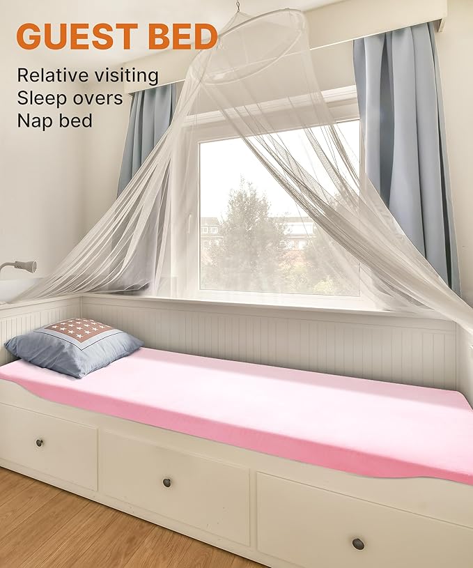 GAIALOOP 3 Inch Memory Foam Camping Mattress, Dual Layer Thick Sleeping Camp Pad for Car Tent Cot, Roll-Up Portable Glamping Floor Bed for Guests Sleepover
