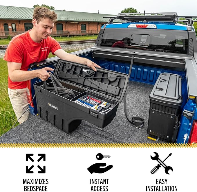 RealTruck UnderCover SwingCase Truck Bed Storage Box | SC105P | Fits 2020-2025 Chevy/GMC Silverado/Sierra 2500/3500HD Passenger Side