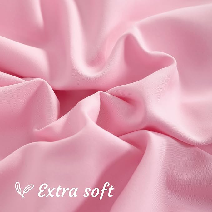 NTBAY Queen Pillow Cases Set of 2, 2 Pack Brushed Microfiber 20x30 Pillow Cases, Soft, Wrinkle, Fade, Stain Resistant Pink Pillow Cases with Envelope Closure, 20x30 Inches, Pink