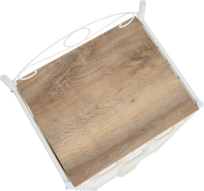 Household Essentials Coastal Oak and Iron 8-Drawer Dresser Tower
