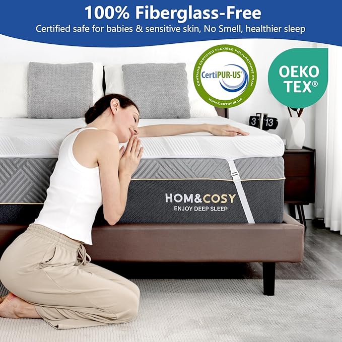 Extra Firm Mattress Topper Short Queen Size 3 Inch,Premium Cooling Gel+Bamboo High Density Mattress Topper with Removable Silk Cover, Bed Topper for Pain Relief,CertiPUR-US,74'' x 59''