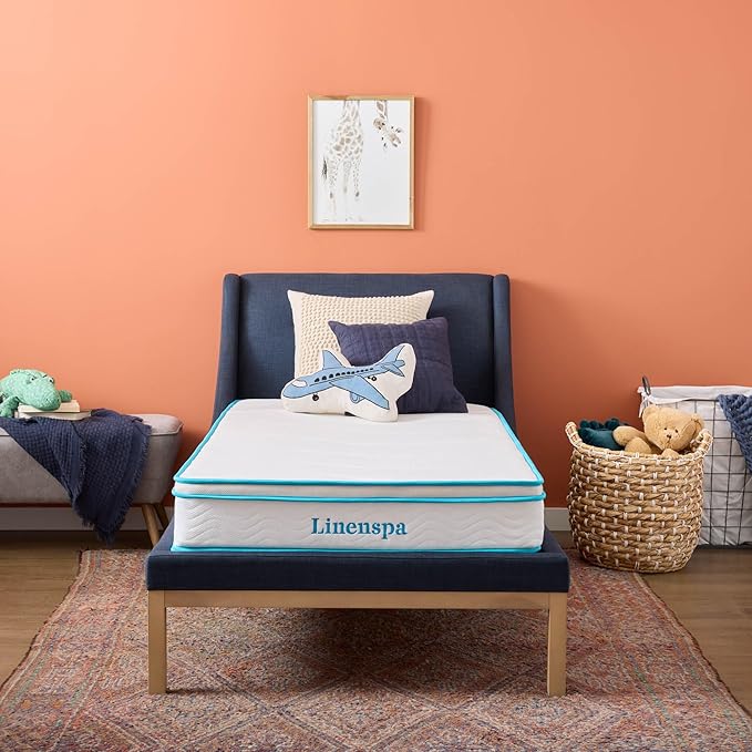 Linenspa 8 Inch Memory Foam and Spring Hybrid Mattress - Medium Firm Feel - Bed in a Box - Quality Comfort and Adaptive Support - Breathable - Cooling - Guest and Kids Bedroom - Twin XL Size