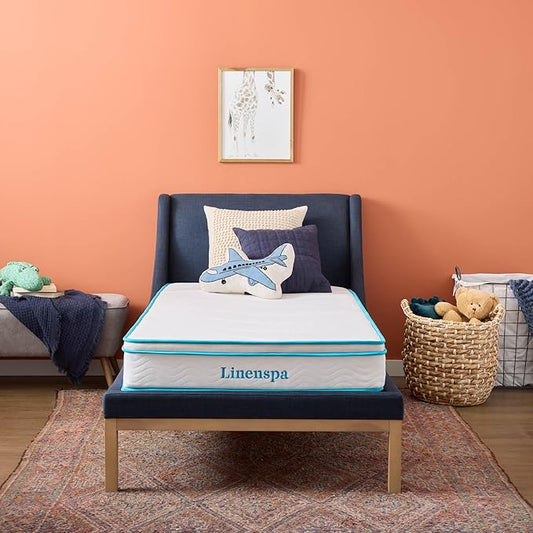 Linenspa 8 Inch Memory Foam and Spring Hybrid Mattress - Medium Firm Feel - Bed in a Box - Quality Comfort and Adaptive Support - Breathable - Cooling - Guest and Kids Bedroom - Twin XL Size