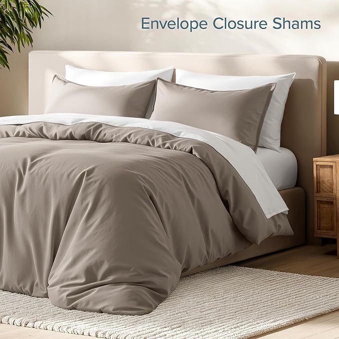 Bare Home Bedding Duvet Cover California King Size - Premium 1800 Super Soft Collection - Lightweight, Cooling - Soft Breathable Bedding Duvet Cover (Cal King, Khaki)