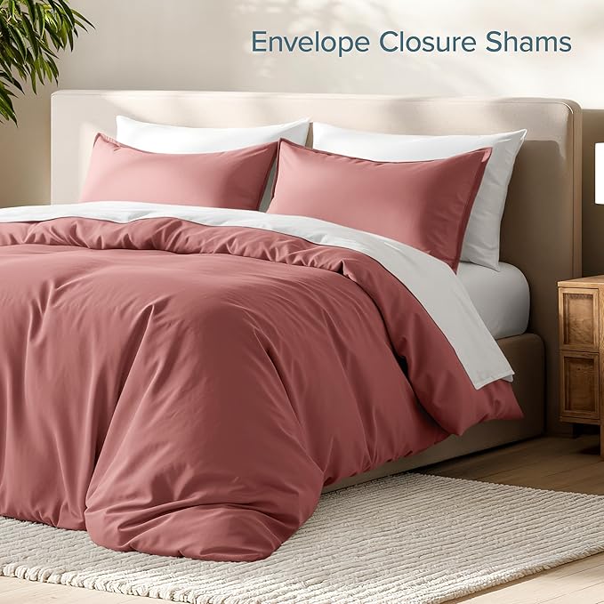 Bare Home Bedding Duvet Cover Extra Long Size - Premium 1800 Super Soft Collection - Lightweight, Cooling - Soft Breathable Bedding Duvet Cover (Twin/Twin XL, Dusty Rose)