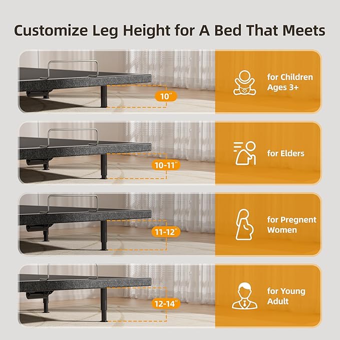 YCS yiree Massage-Enabled Model Adjustable Bed frame—Offers independent head and foot angle adjustment and massage, built-to-last, one-touch zero-gravity preset, and wireless remote control. (Twin XL)