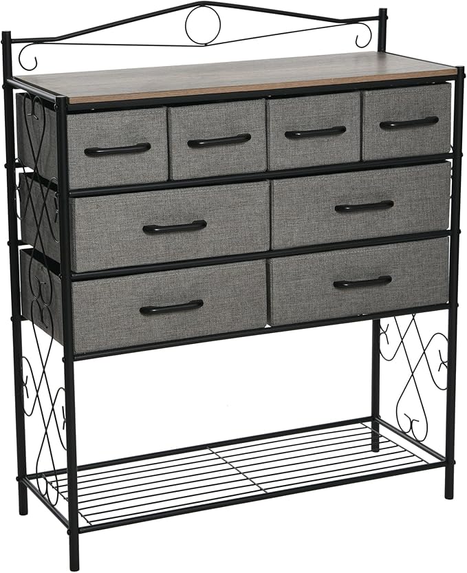 Household Essentials Ashwood Iron Sideboard with Victorian Drawer Detailing