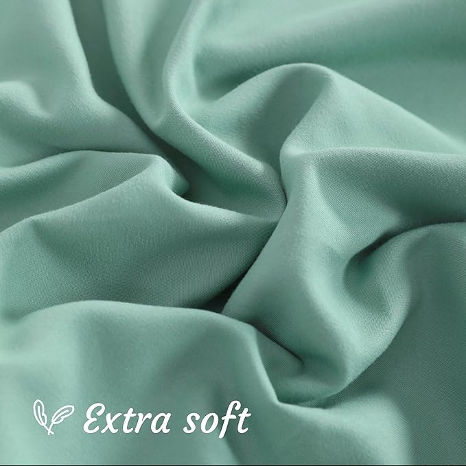 NTBAY King Pillow Cases Set of 2, 2 Pack Brushed Microfiber 20x40 Pillow Cases, Soft, Wrinkle, Fade, Stain Resistant Mint Green Pillow Cases with Envelope Closure, 20x40 Inches, Mint Green