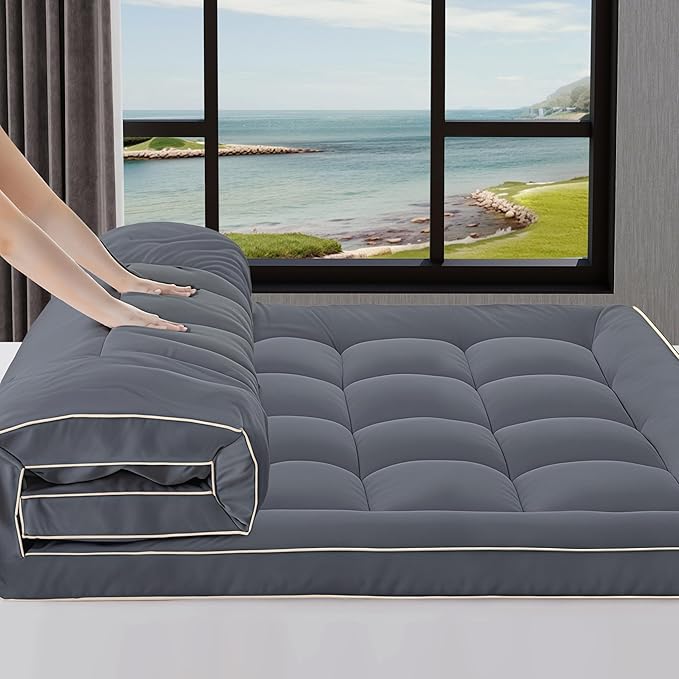 2~3In Mattress Topper King Size Pillow Top - Extra Thick Padded Mattress Pad & Protector, Breathable Fitted Deep Pocket 8-21, Ultra Soft & Supportive 1100GMS, King 78"*80"