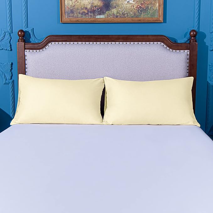 NTBAY King Pillowcase Set - 2 Pack Brushed Microfiber 20x36 Pillowcases - Soft, Wrinkle-Free, Fade-Resistant, Stain-Resistant, Ivory Pillowcases with Envelope Closure - 20x36 Inches, Ivory
