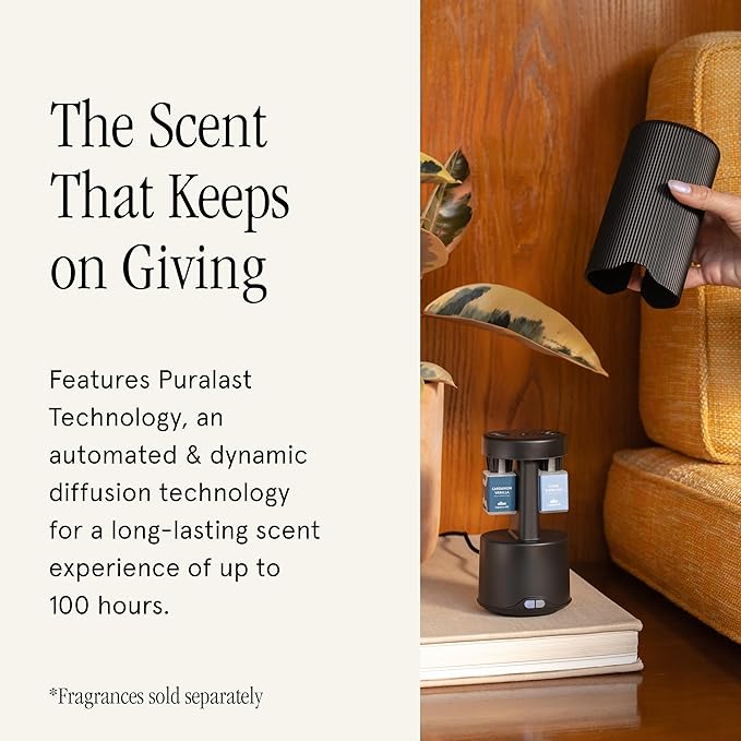 Pura Plus Smart Home Fragrance Diffuser for Large Spaces - Adjust Scent Intensity, Set Schedules, Timers & More in Pura App - Fragrances Sold Separately - Black