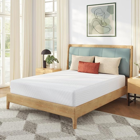 MLILY Queen Mattress in a Box, 10 inch Mattresses for Platform Bed Double Size Daybed, Green Tea Memory Foam Mattress for Cool Sleep & Pressure Relief, Medium