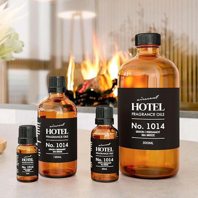 AirScent Hotel Diffuser Oil No. 1014 - The Iconic 5-Star Hotel Coastal Blend - Lemon Bergamot Sea Breeze - 10 mL Premium Fragrance Oil for Ultrasonic and Waterless Diffusers and Crafting