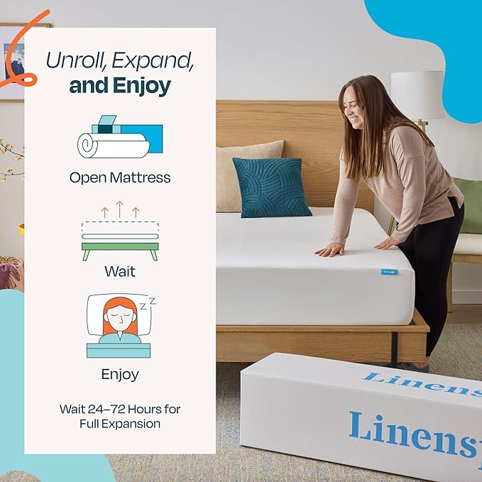 Linenspa 10 Inch Gel Infused Memory Foam Mattress – Full Size – Medium Plush - Cooling Gel - Mattress in a Box - Primary or Guest Bedroom - Pressure Relieving and Breathable – CertiPUR-US Certified