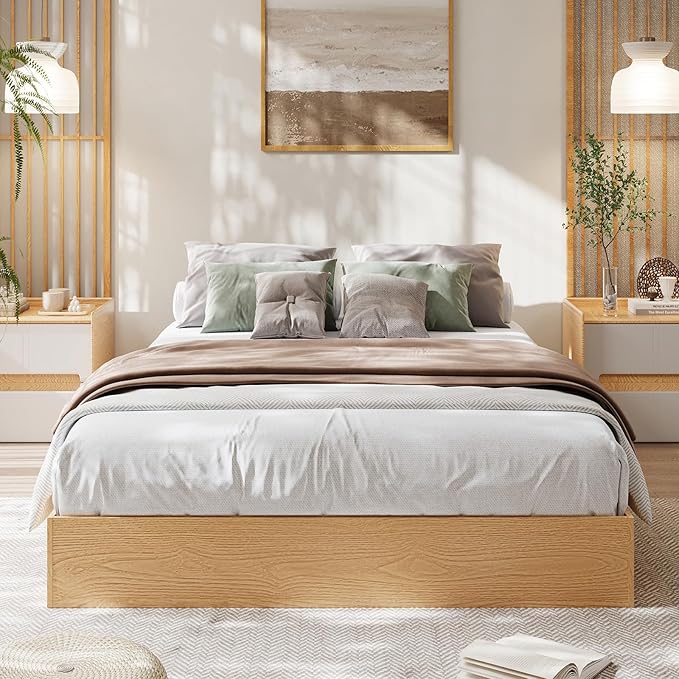 GarveeHome Twin Size Wood Platform Bed Frame,Wooden Bed Frame Without Headboard, Wood Slat Support,No Box Spring Needed, Easy Assembly