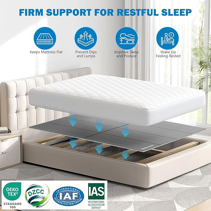 Bunkie Board Twin Size (38x75''), Heavy Duty Bed Boards for Frame, Sleeper Sofa Support Board to Stop Sagging Mattress, Breathable, Noise Minimizing, Moisture Resistant