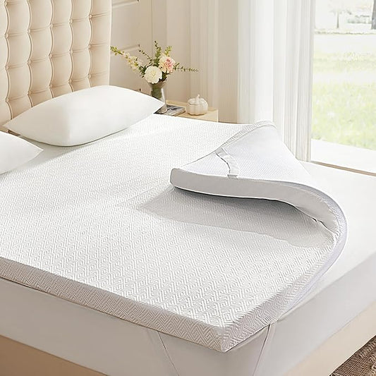 Eiayeebil 3 Inch Memory Foam Mattress Topper Full, Memory Foam Pad with Removable & Washable Cover, Bed Topper for Back Pain, Non-Slip Ventilated Design, Full Size