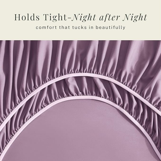 Hearth & Harbor Extra Deep Pocket Sheets - Fits Mattress 18-24 Inches Deep - Extra Deep Pocket Full Size Sets - 6 Piece Full Size - Full - Lavender Dream