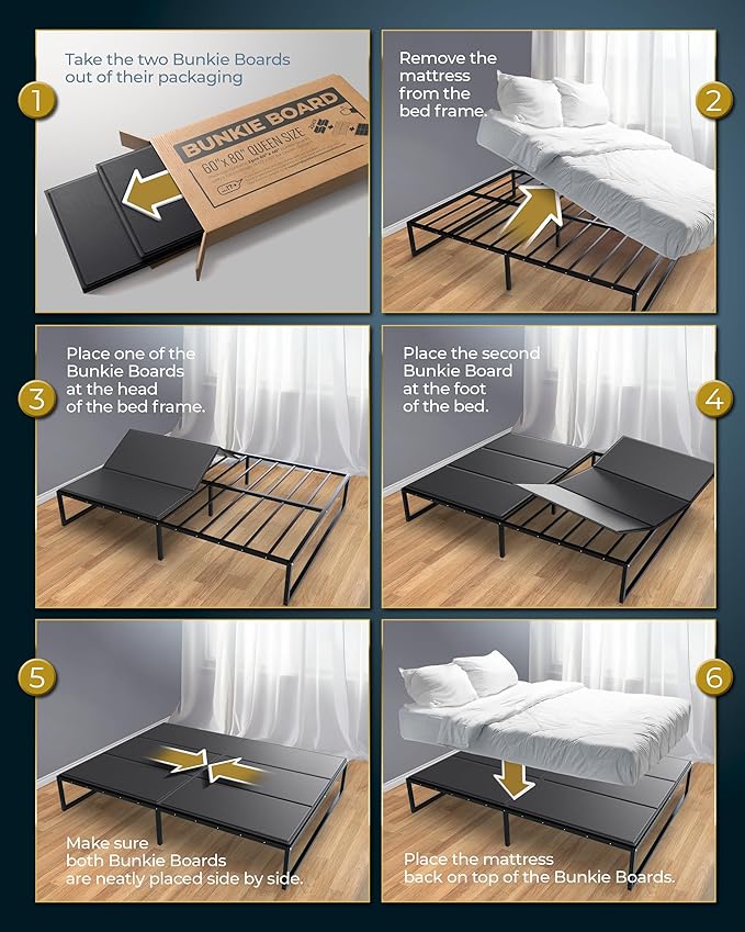 Golden Home Essentials Premium 10mm Queen Size Bunkie Board (60" x 80") – Slim Low-Profile Mattress Support – Quiet, Moisture-Resistant, Lightweight Bed Board for Platform & Slatted Frames