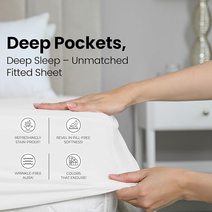 Utopia Bedding Full Fitted Sheet - Bottom Sheet - Deep Pocket - Soft Microfiber - Shrinkage and Fade Resistant - Easy Care -1 Fitted Sheet Only (White)