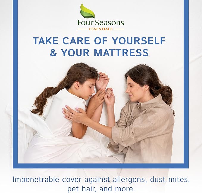 Twin Extra Long (Twin XL) Mattress Protector (8"-11" Depth) - Zippered Waterproof Cover - Fits College Dorm Twin XL Mattress - Hypoallergenic Premium Quality Encasement