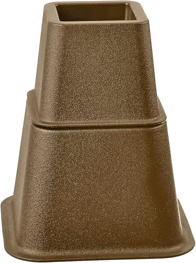 HOME IT Adjustable Bed Risers - Furniture Risers - Elevation in Heights 3, 5 or 8 Inch Heavy Duty Risers for Sofa and Table - Bed Lifts Bed Riser Set of 4 (Brown)