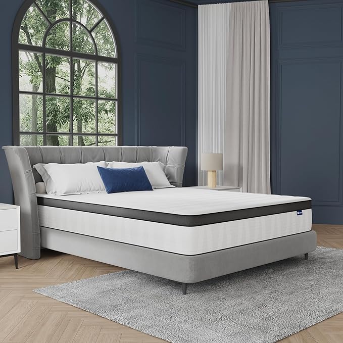 Avenco 12 Inch Full Size Mattress in a Box, Medium Firm Independent Pocket Springs Mattresses for Motion Isolation, Strong Edge Support, CertiPUR-US Certified