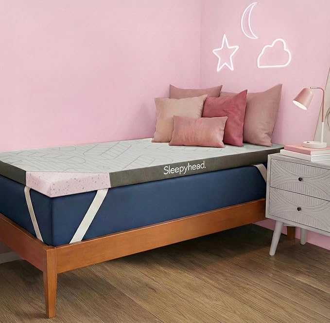 Sleepyhead Full 3 Inch Mattress Topper, Super Gel & Copper-Infused Memory Foam for College Dorm Beds, Cooling & Support, Made in USA, Removable Washable Cover, CertiPUR-US® Certified (Full 3")
