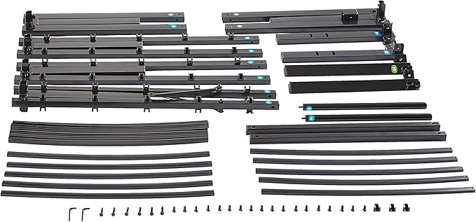 Amazon Basics Heavy Duty Non-Slip Sturdy Bed Frame with Steel Slats, No Box Spring Needed, Noise Free, Easy Assembly, 18" H, Full, Black