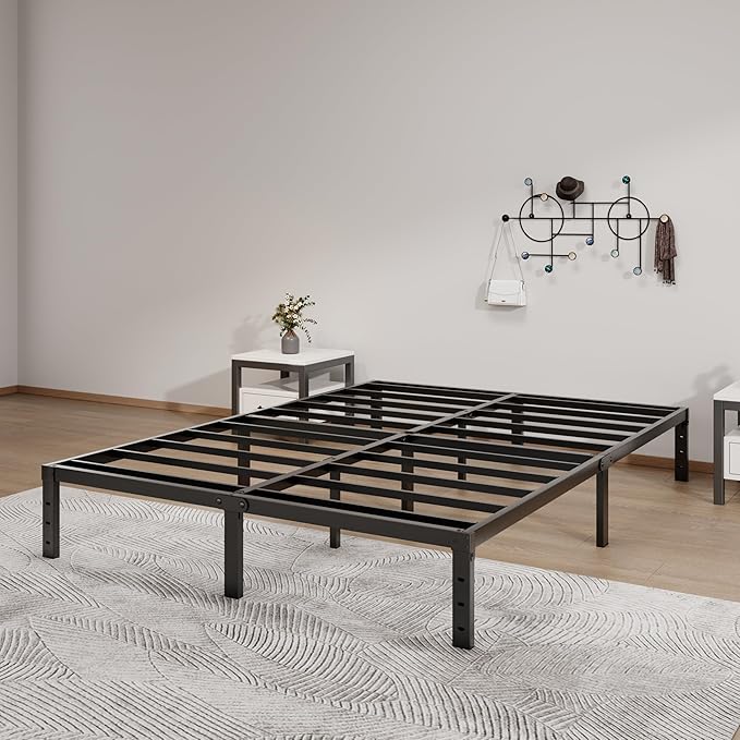 LUMUNANCE Metal Bed Frame Queen Size - 12 Inch Heavy-Duty Queen Platform Bed Frame No Box Spring Needed, Easy Assembly, Noise-Free, Sturdy Mattress Foundation, Underbed Storage Space