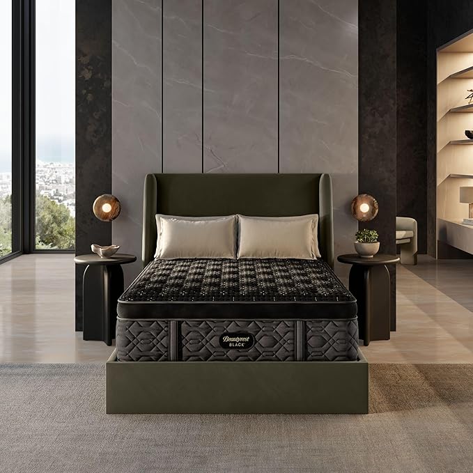 Beautyrest Black Series Four 17.5" Medium Summit Pillow Top Full Mattress - Breathable, Cooling, and Supportive - CertiPUR-US Certified, 100-Night Sleep Trial, and 10-Year Limited Warranty