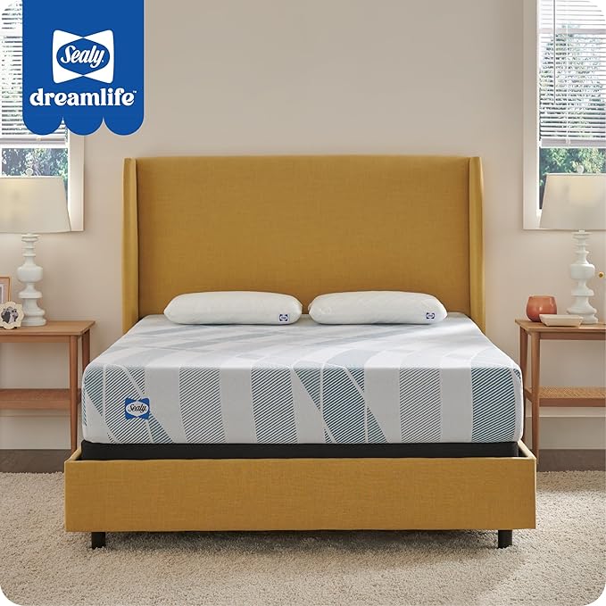Sealy Dreamlife 10” Hybrid Mattress-in-a-Box, Twin XL, SealyComfort Gel Memory Foam, SealyResponsive Encased Coils, Surface-Guard Technology