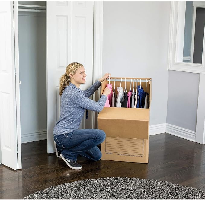 ‎Bankers Box Tall Wardrobe Box 3 Pack, 24-in x 24-in x 40-in (7711001)