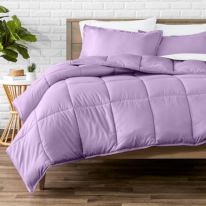 Bare Home Comforter Set - King/California King Size - Ultra-Soft - Goose Down Alternative - Premium 1800 Series - All Season Warmth (King/Cal King, Lavender)