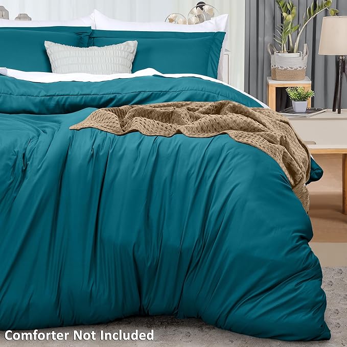 Utopia Bedding Duvet Cover Queen Size - 3 Piece with Zipper Closure - 1 Comforter Cover 90X90 Inches & 2 Pillow Shams 20X26 Inches (Denim Blue) Comforter Not Included