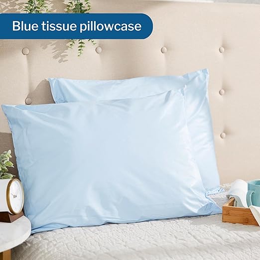 McKesson Disposable Pillow Case Covers [300 Count] Bulk Pillowcase, Single-Use for Medical Hospital Travel, Standard Size, Blue, 21 in x 30 in