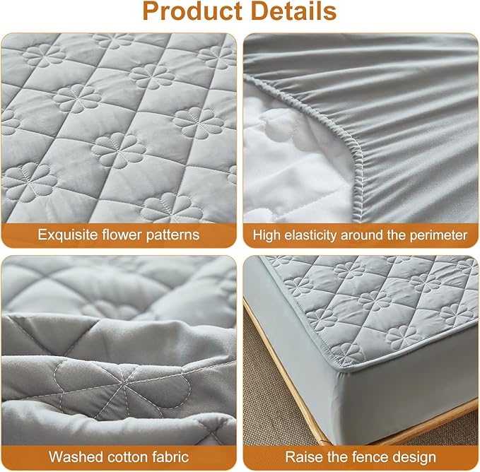 Waterproof Hospital Mattress Cover Protector Bed Sheet 36" x 80" x 9" Hospital Grade Incontinence Protection, Breathable Fabric for Elderly, Adults Machine Washable